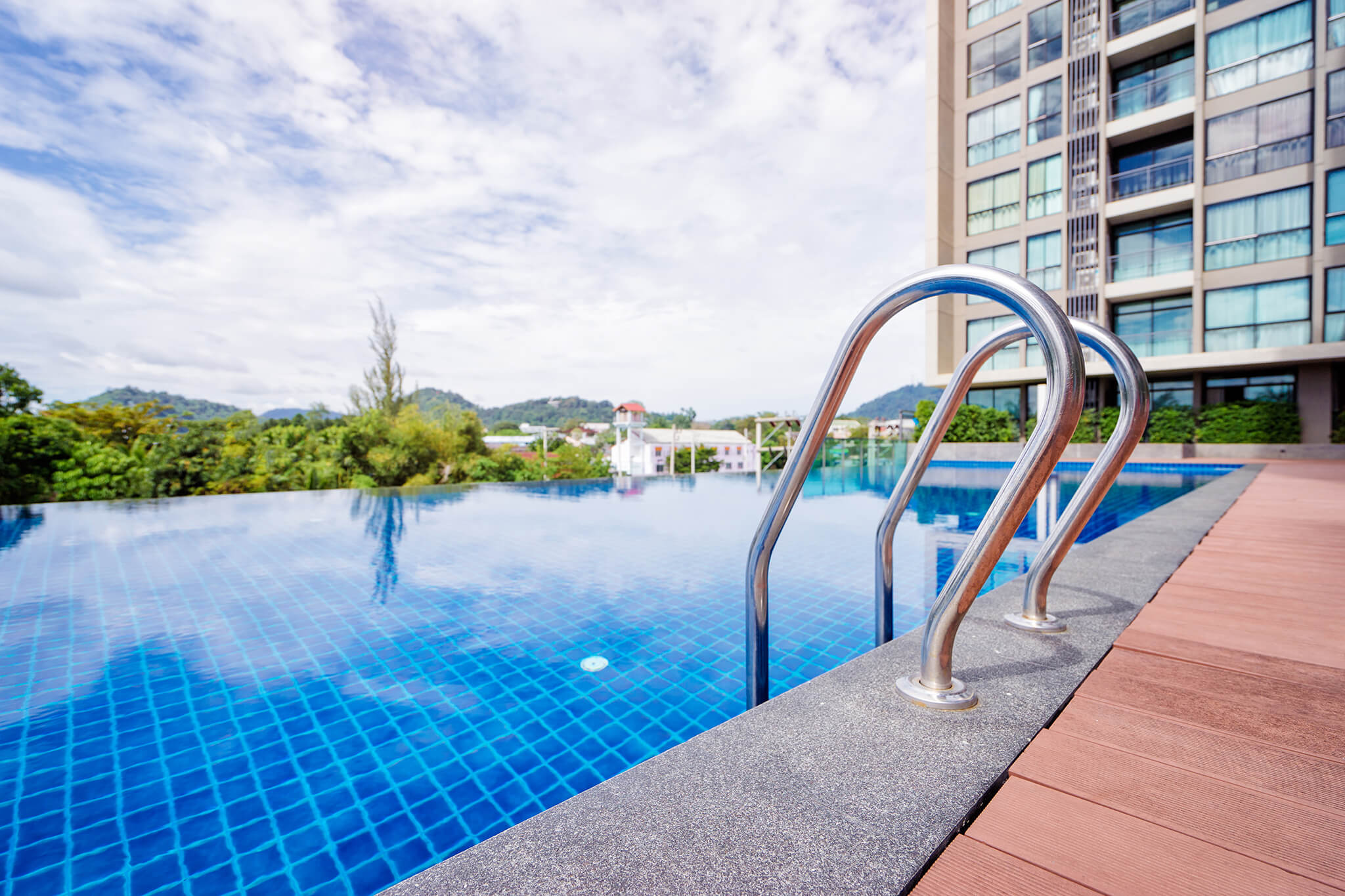 Swimming pool and ladder